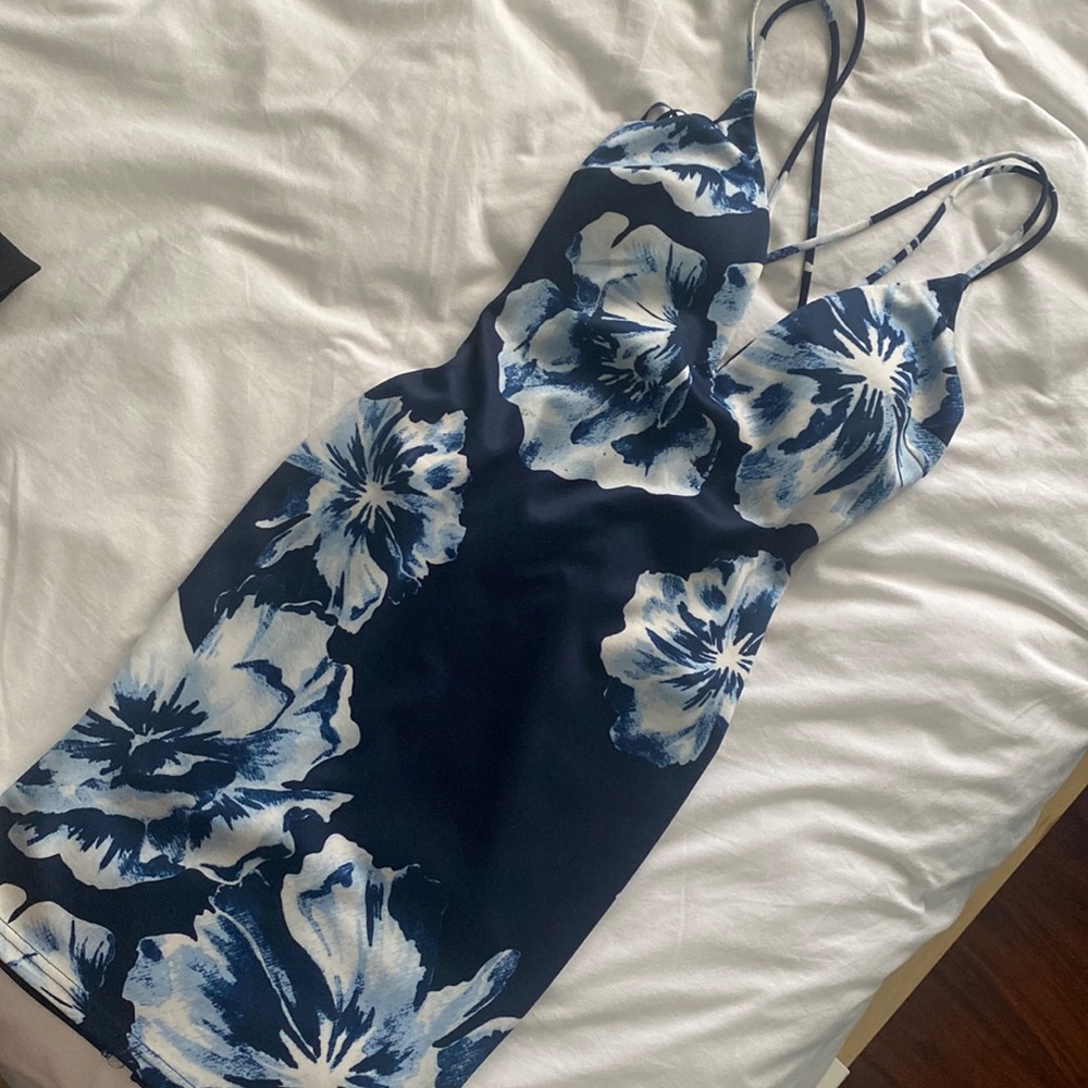 Floral blue dress
